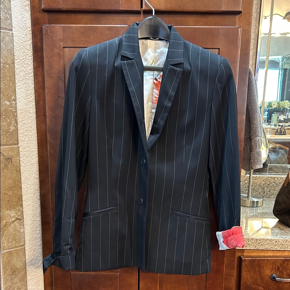 Ron Leal Black Pinstripe Blazer